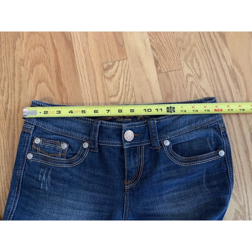 SEVEN7 Jeans Bootcut Distressed Flap Pockets Low Rise Women's Size 28/6 NWOT - Picture 10 of 12